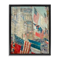 Stupell Industries Classic Americana Flags Floater Framed Art