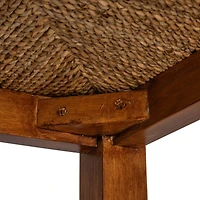 Hello Honey® 38" Wood & Seagrass Bar Stool