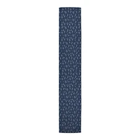 90" Navy Blue Botanical Pattern Cotton Twill Table Runner