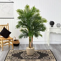 5ft. Areca Palm Tree in Sandstone Planter