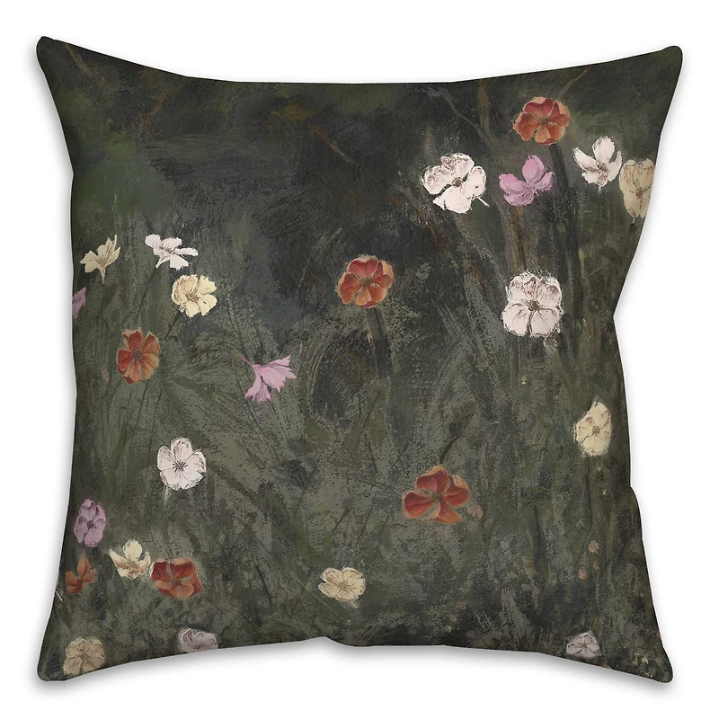 Moody Floral Field Indoor/Outdoor Pillow