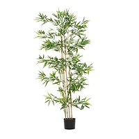 Artificial Bamboo Plants Indoor, 77", Green
