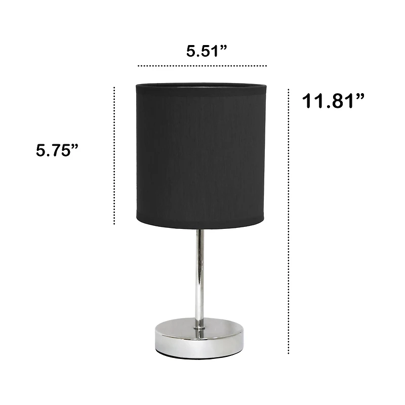 Creekwood Home Nauru 12" Brushed Nickel Petite Metal Stick Table Lamp