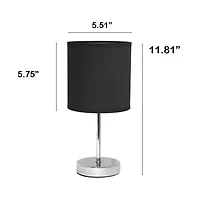 Creekwood Home Nauru 12" Brushed Nickel Petite Metal Stick Table Lamp