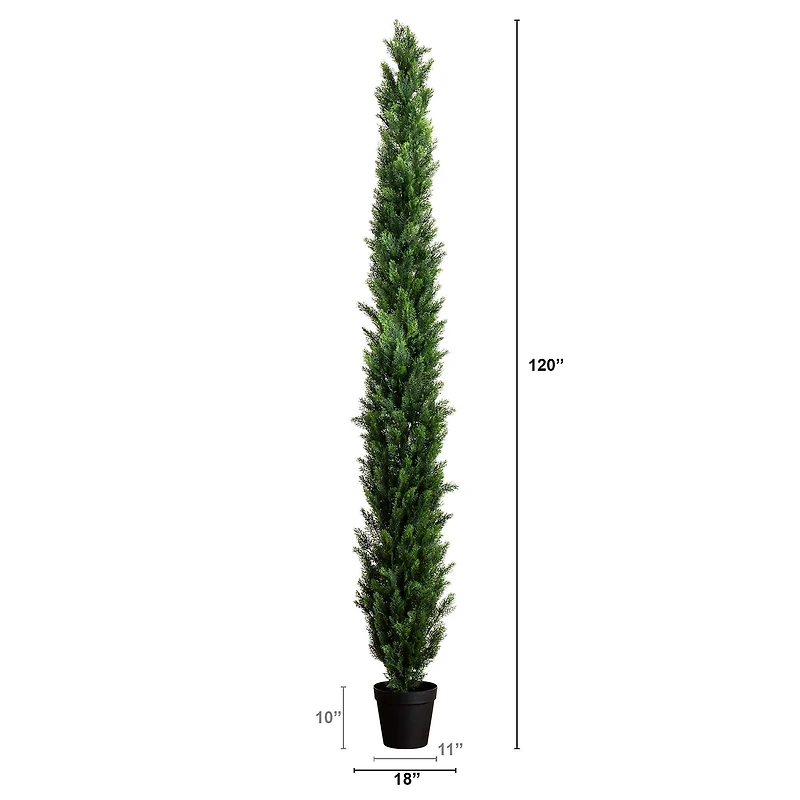 10ft. Potted Green UV Resistant Artificial Cedar Pine Tree