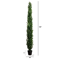 10ft. Potted Green UV Resistant Artificial Cedar Pine Tree
