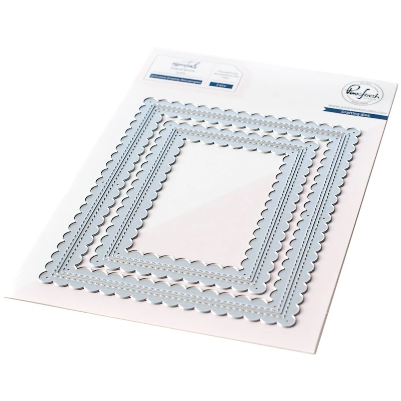Pinkfresh Studio Essentials Stitched Scallop Rectangles Die Set