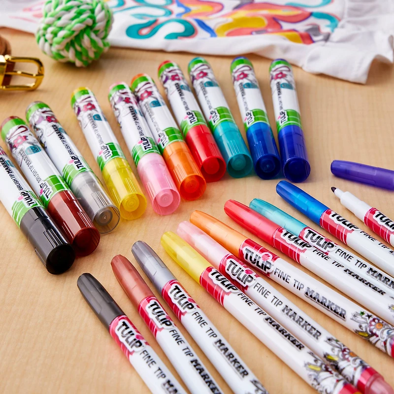 Tulip® Ultimate Fabric Markers Rainbow, 24 Pack