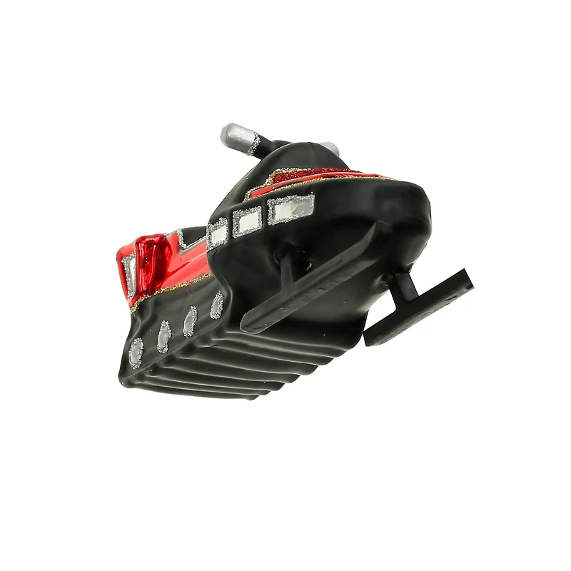 5" Black & Red Glass Snowmobile Ornament by Ashland®