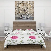 Designart 'Beautiful Red Rose' Cabin & Lodge Bedding Set