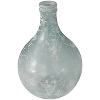 17" Clear Frosted Spanish Glass Bottle Vase