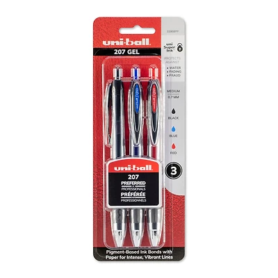 Uni-Ball® 207 Gel BLX 3 Color Pen Set, 0.7mm