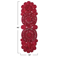 Hello Honey® 46" Red Hand-Woven Jute Table Runner