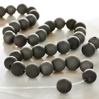 Silver Agate Round Beads, 6mm by Bead Landing™