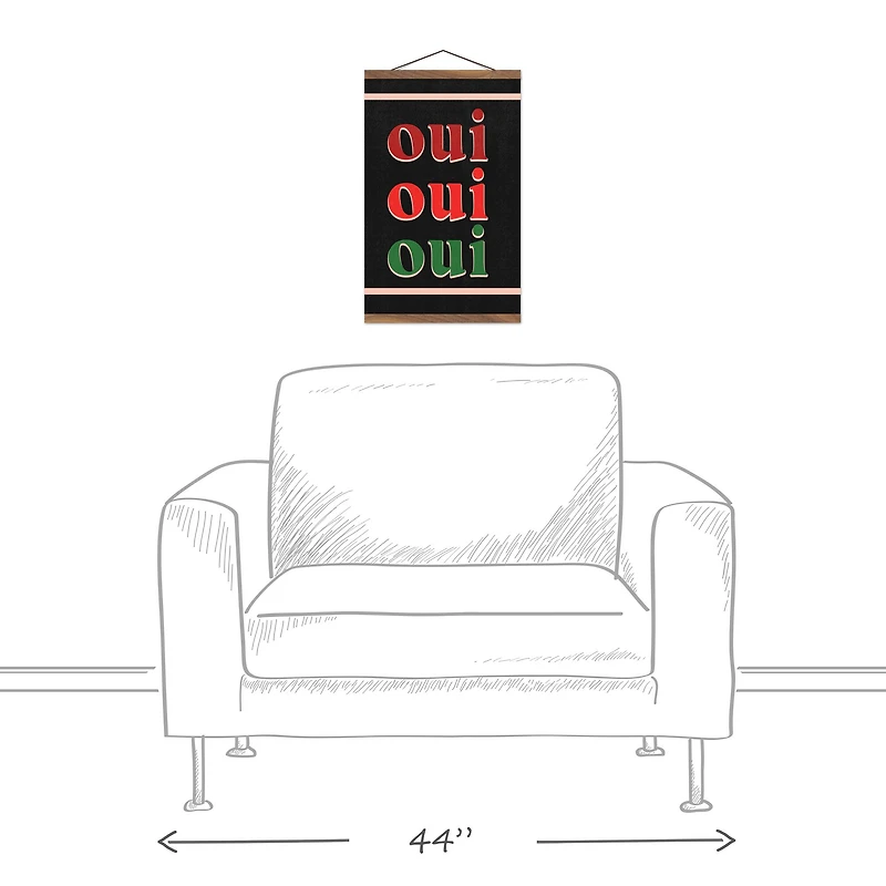Oui Oui Oui Teak Hanging Canvas