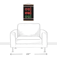 Oui Oui Oui Teak Hanging Canvas