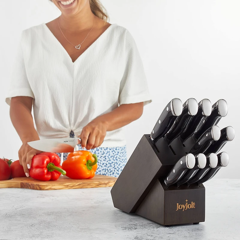 JoyJolt® 11-Piece Assorted High Carbon Knife Block Set