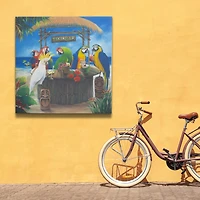 Tiki Birds Outdoor Canvas Art Print - 35"x35"