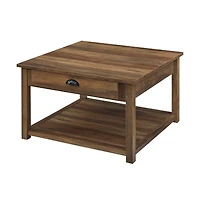 Walker Edison 30" Reclaimed Barnwood Square Country Coffee Table