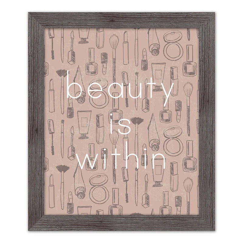 Beauty is Within Print in Gray Frame