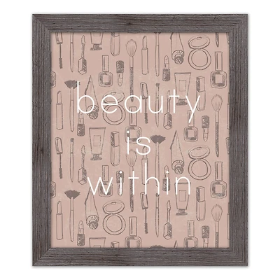 Beauty is Within Print in Gray Frame