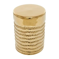 18" Gold Stoneware Glam Accent Table