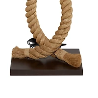 Brown Jute Rope and Iron Rustic Floor Lamp, 63" x 20" x 9"