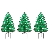 3ct. Pre-Lit Alexa Enabled Pathway Artificial Christmas Tree Set