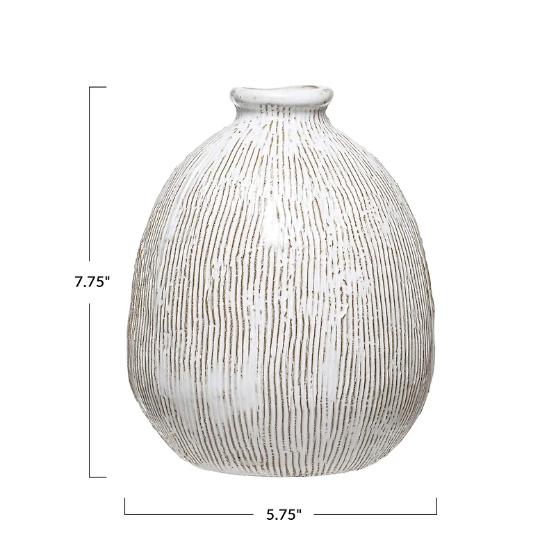 Hello Honey® 8" White Terra Cotta Vase