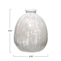 Hello Honey® 8" White Terra Cotta Vase