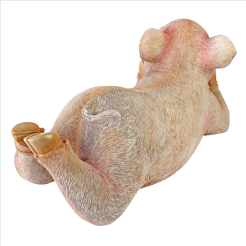 Design Toscano 11" Vogue the Lounging Pig Outdoor Statue