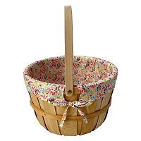 Floral Fabric Lined Chipwood Easter Basket by Ashland