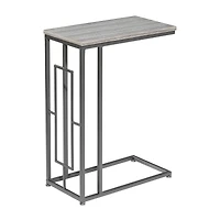 2ft. Gray Iron and Wood Contemporary Accent Table