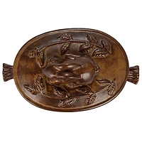 Hello Honey® Matte Brown Stoneware Baker with Rabbit Design