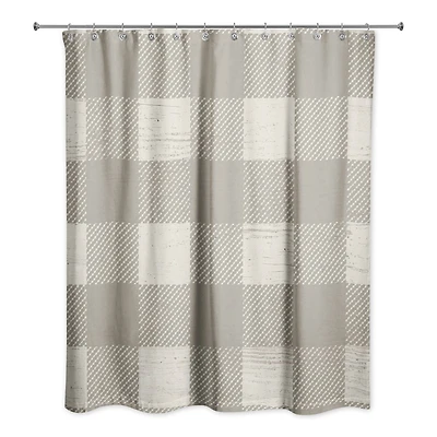 Taupe Buffalo Check Shower Curtain