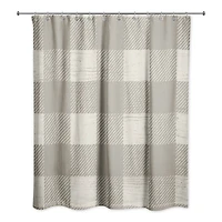 Taupe Buffalo Check Shower Curtain