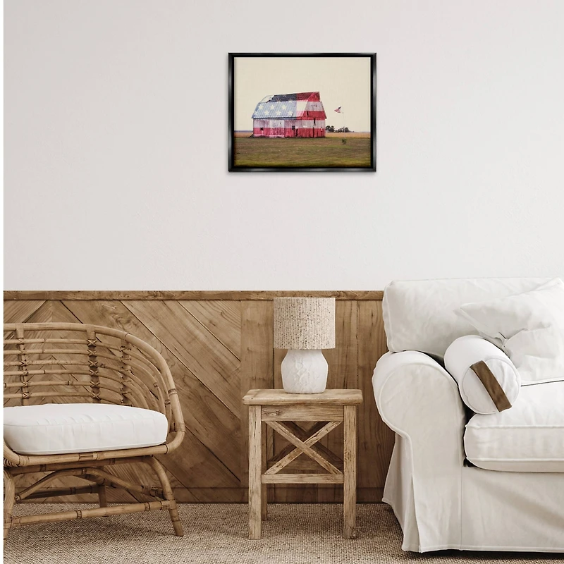 Stupell Industries Americana Farmhouse Barn Floater Framed Art