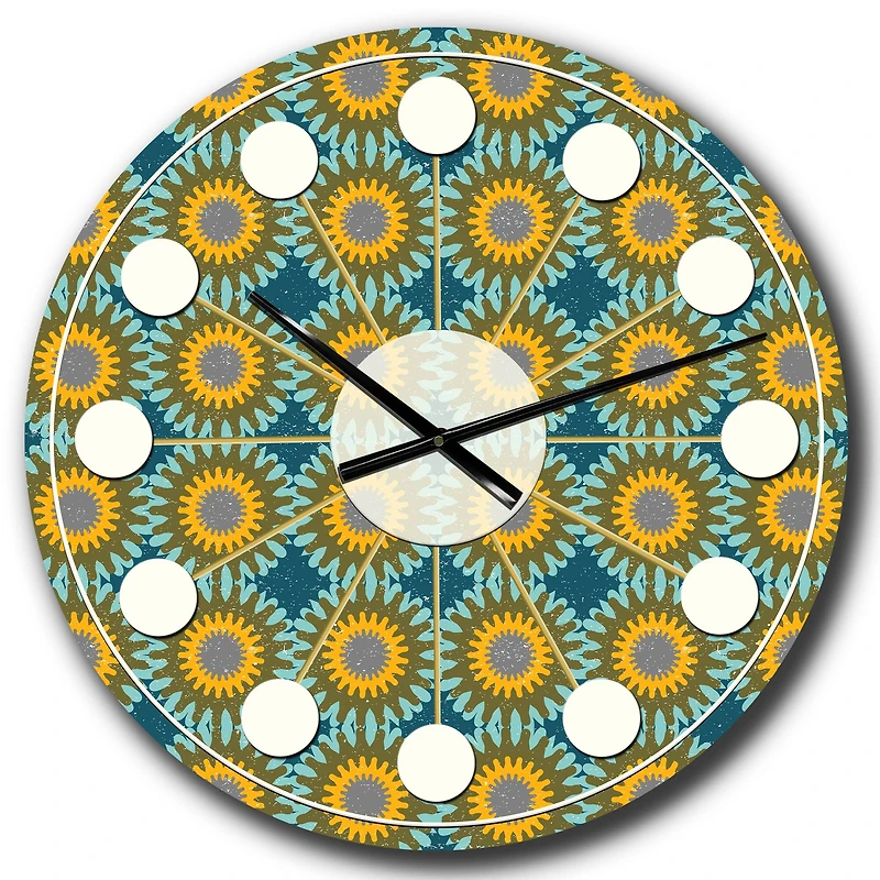 Designart 'Retro Circular Pattern I Mid-Century Modern Wall Clock