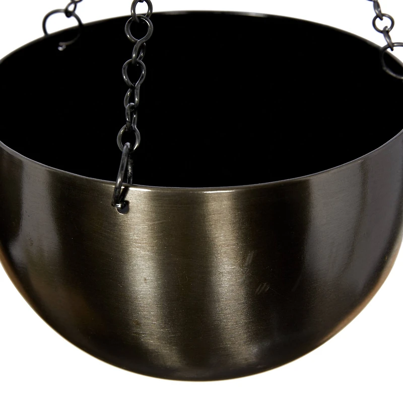 Black Metal Glam Hanging Planter Set