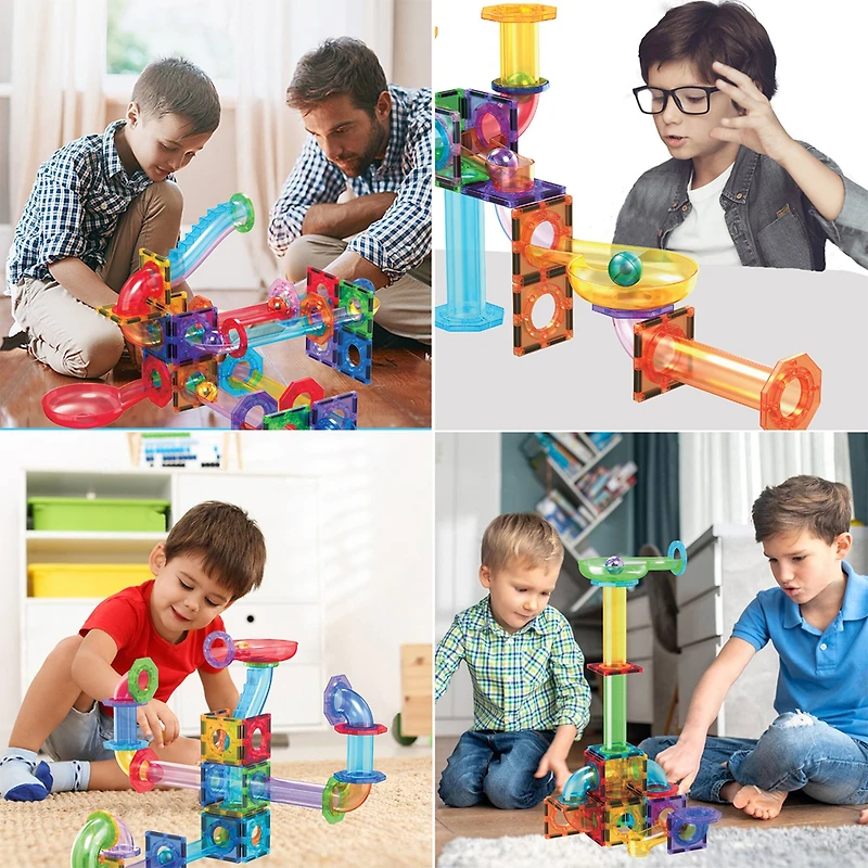 PicassoTiles® 60 Piece Marble Run Building Block Connecting Set