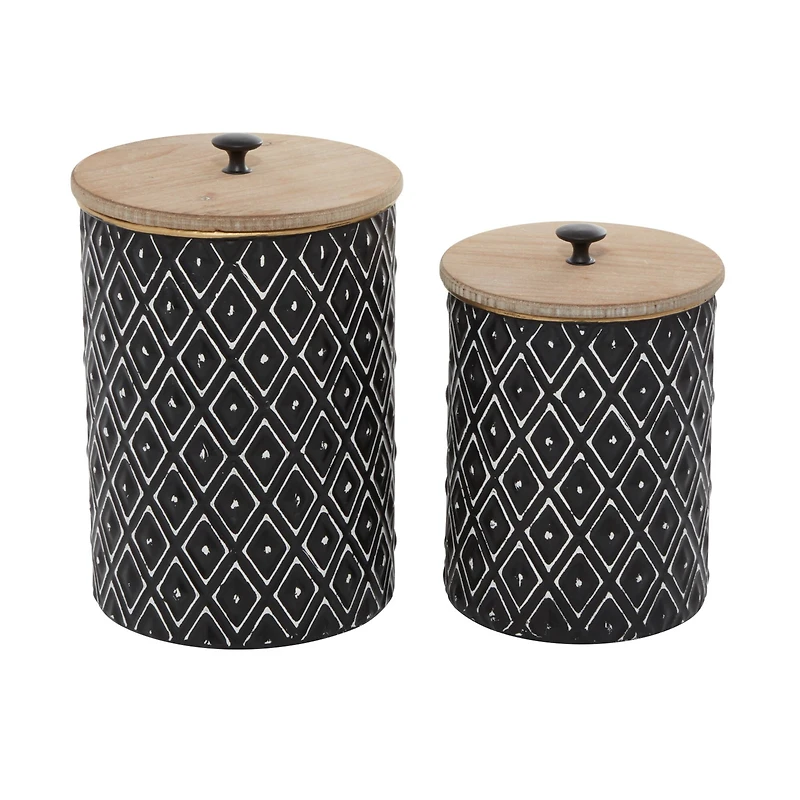 Black Metal Farmhouse Decorative Jar Set