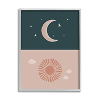 Stupell Industries Night Sky over Sunny Day Muted Tones in Gray Frame Wall Art
