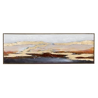 Gold Contemporary Abstract Canvas Wall Art, 20" x 59"