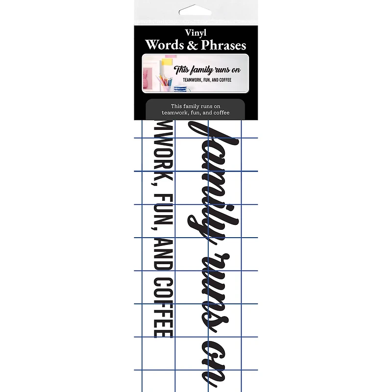 Leisure Arts® Vinyl Matte Black This Family Runs on Teamwork Decal