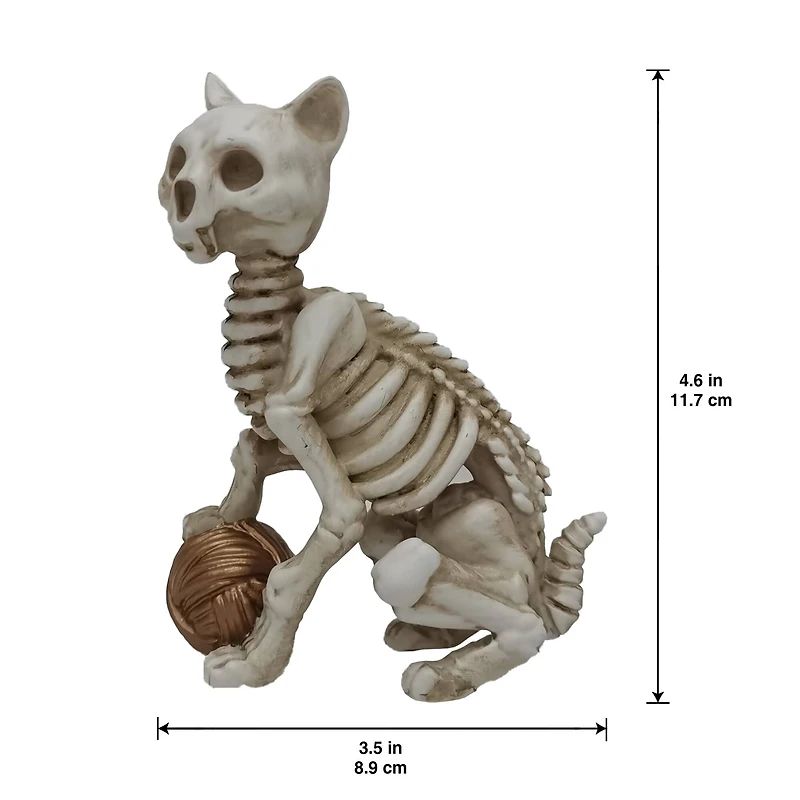 4.5" Skeleton Cat with Ball Tabletop Décor by Ashland®