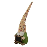 16" Yellow Floral Springtime Gnome with Message Board