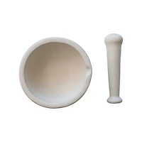 Hello Honey® White Round Stoneware Mortar & Pestle Set