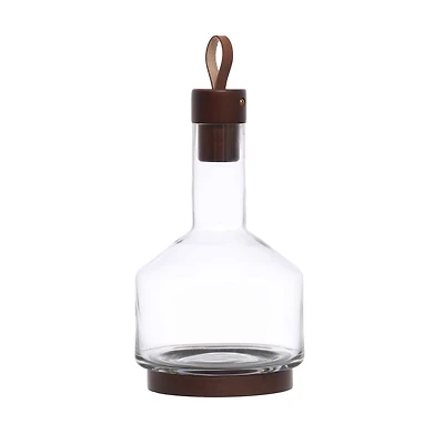 Hello Honey® 62oz. Glass Carafe with Walnut Brown Acacia Wood Base & Stopper