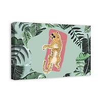 Cheetah Pool Canvas Wall Art
