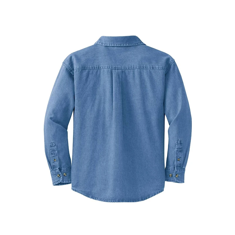 Port & Company® Long Sleeve Ladies Value Denim Shirt